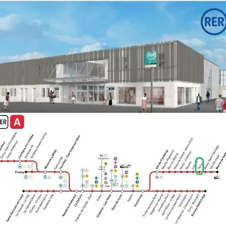 Apartmán Confort & Spacieux Family Travel Pour 6 - 10' To Disneyland Paris 25' To Paris - In Front Of Train Station Rer A Torcy (Seine-et-Marne)